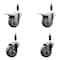 Service Caster 3.5'' Gray Poly Swivel 7/8'' Expanding Stem Caster Set 2 Total Lock Brakes, 4PK SCC-EXTTL20S3514-PPUB-2-S-2-78 - alternate 1